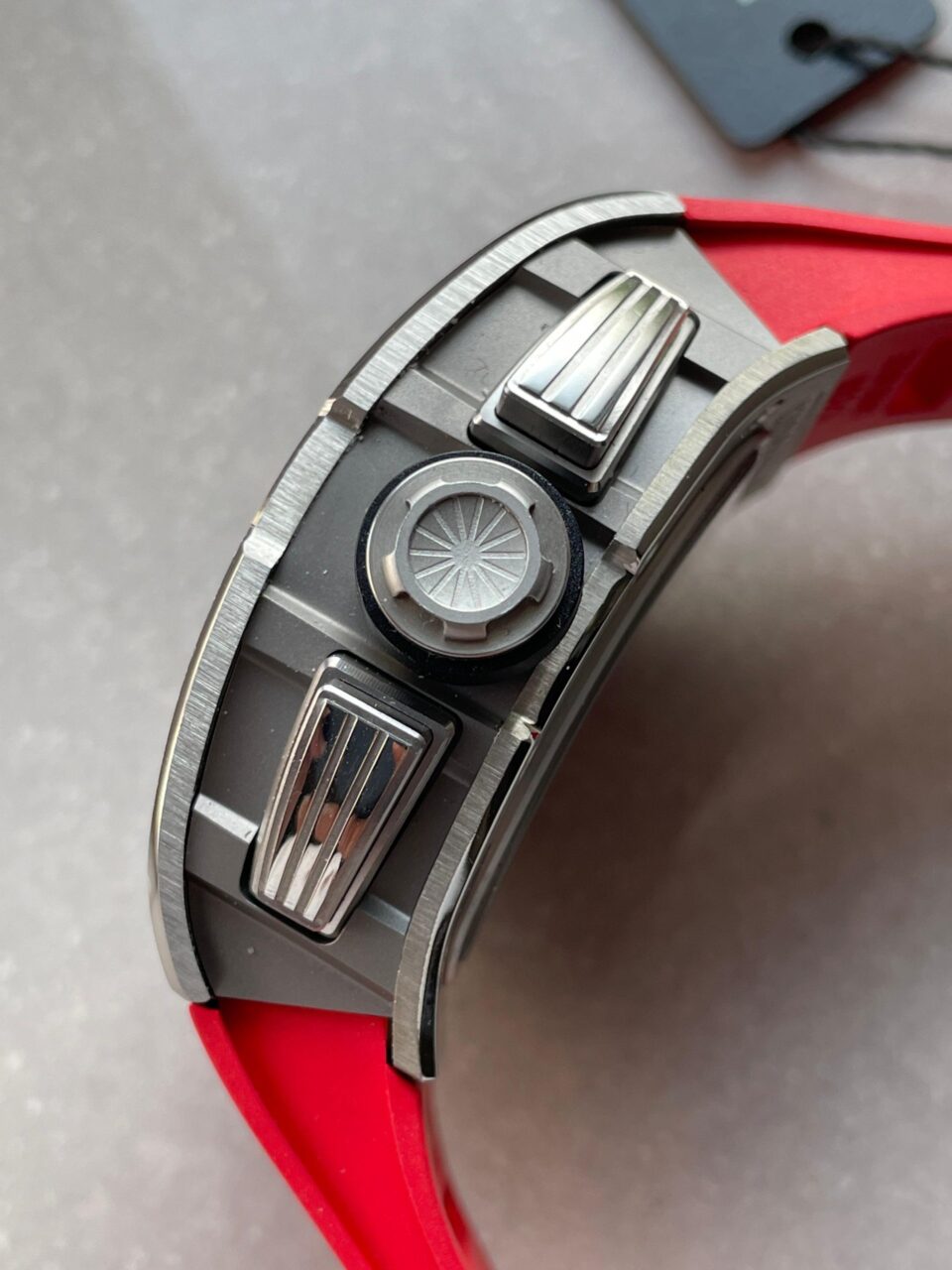 RM11-03 SS KU+F 1:1 Best Edition Crystal Skeleton Dial on Red Rubber Strap A7750 - Image 11