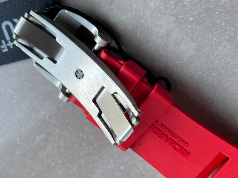 RM11-03 SS KU+F 1:1 Best Edition Crystal Skeleton Dial on Red Rubber Strap A7750 - Image 17
