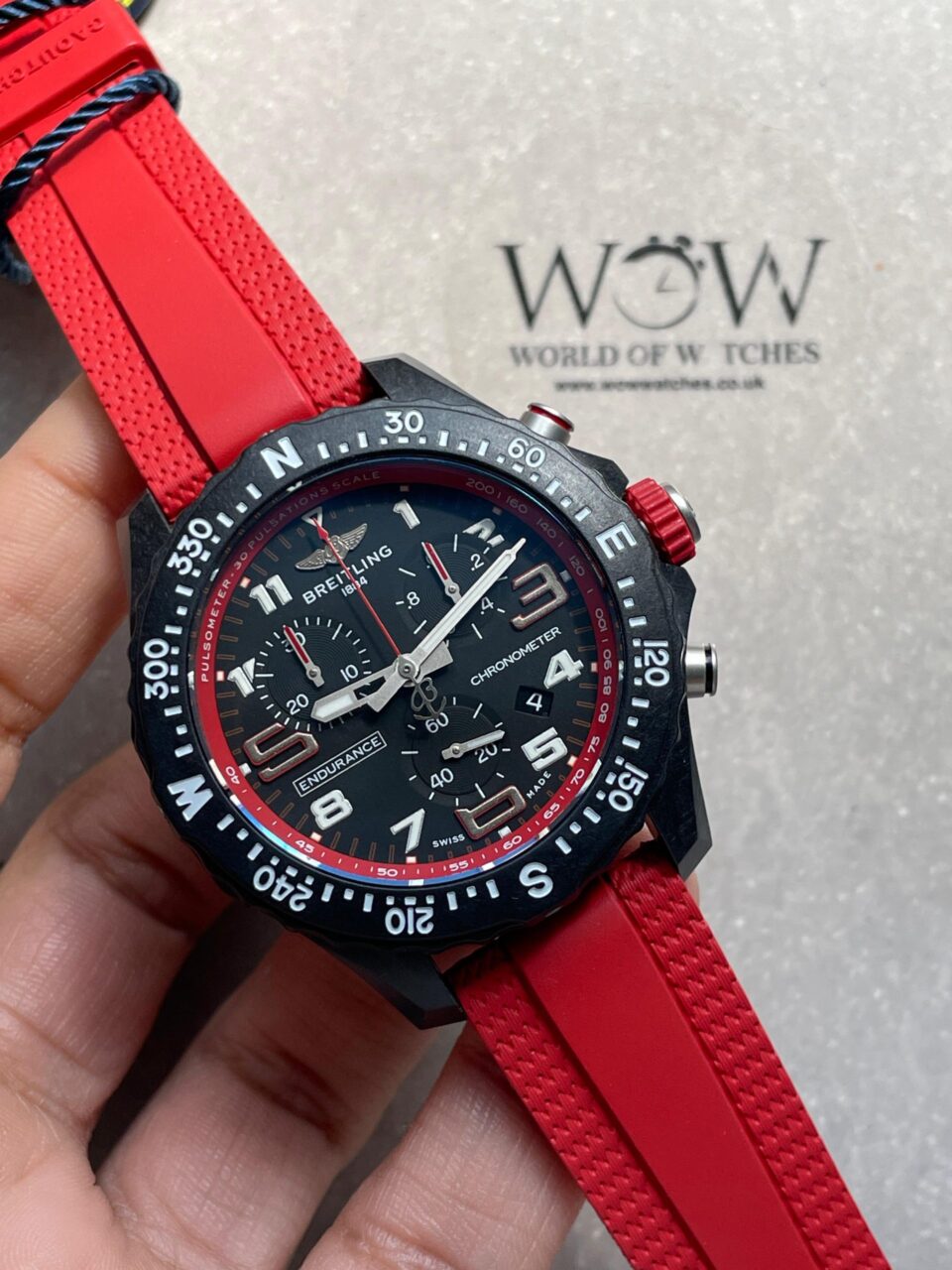 Endurance pro OGF 44mm Black dial Red Rubber Strap quartz movement - Image 7