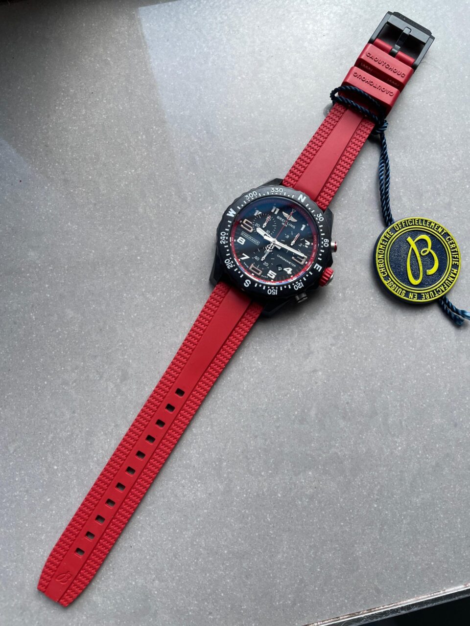 Endurance pro OGF 44mm Black dial Red Rubber Strap quartz movement - Image 8