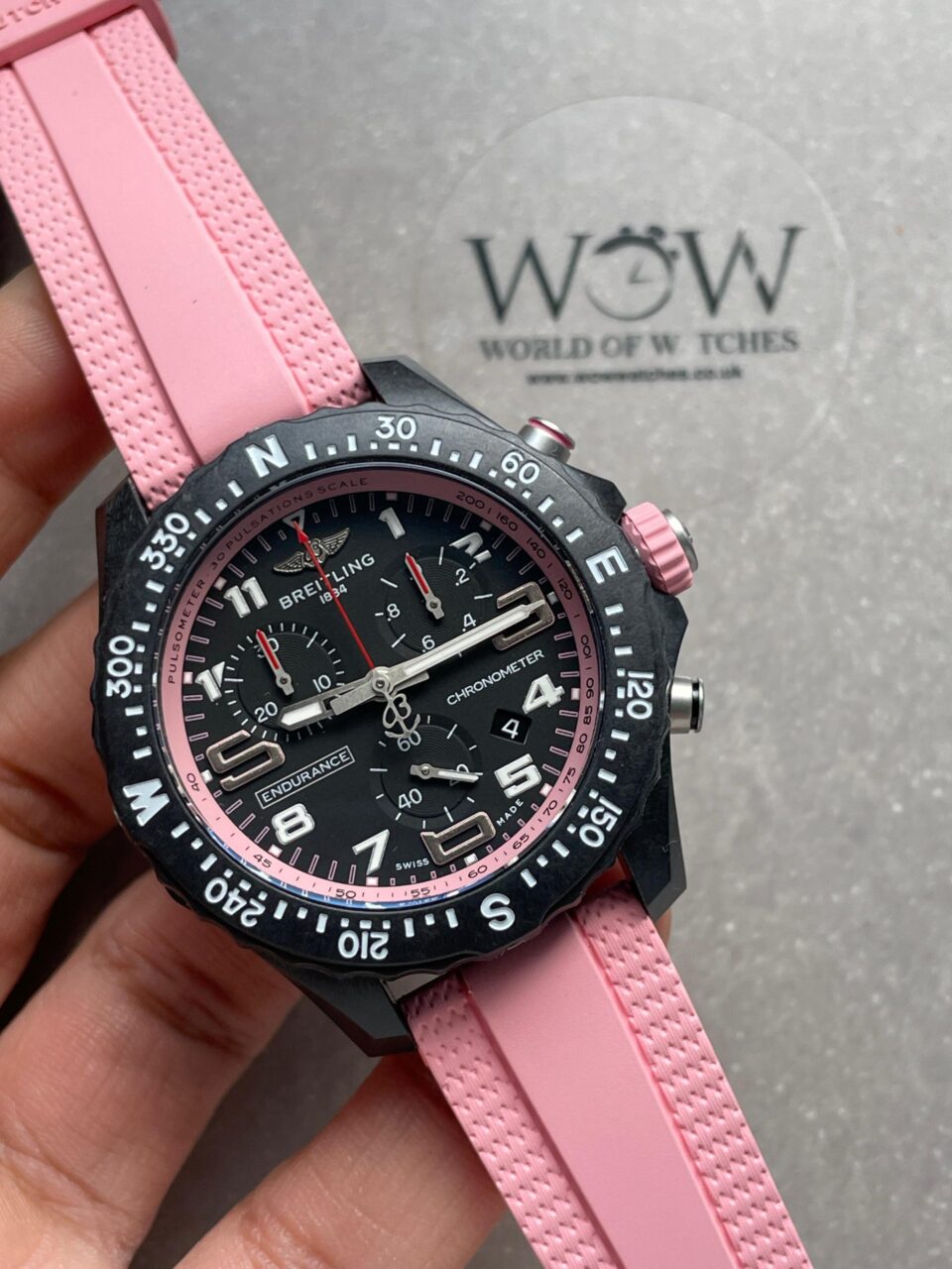 Endurance pro OGF 44mm Black dial Pink Rubber Strap quartz movement - Image 9