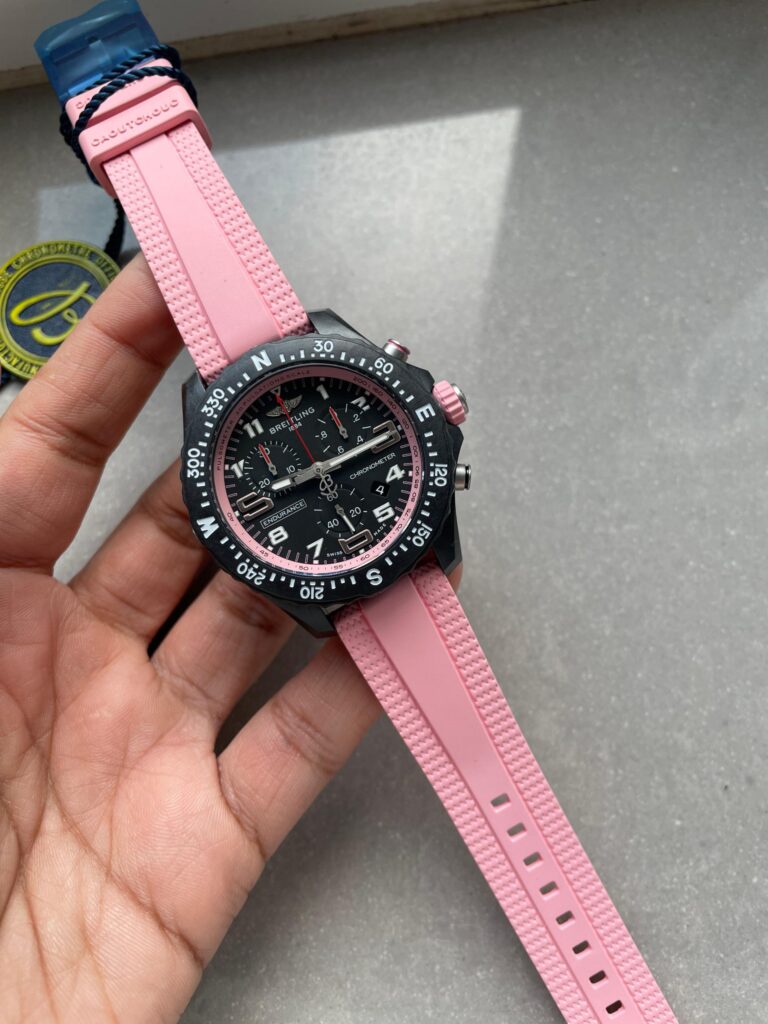 Endurance pro OGF 44mm Black dial Pink Rubber Strap quartz movement