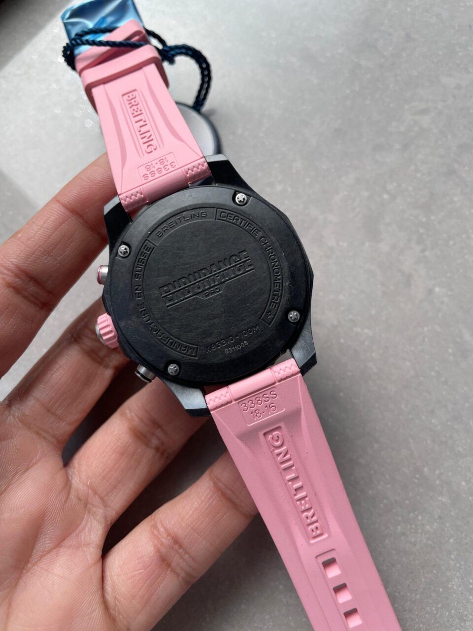 Endurance pro OGF 44mm Black dial Pink Rubber Strap quartz movement - Image 13