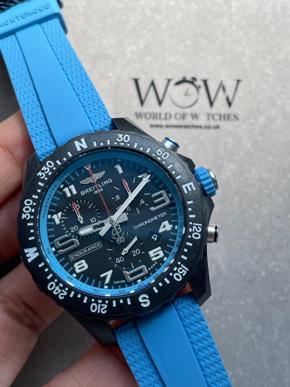 Endurance pro OGF 44mm Black dial Light Blue Rubber Strap quartz movement - Image 11