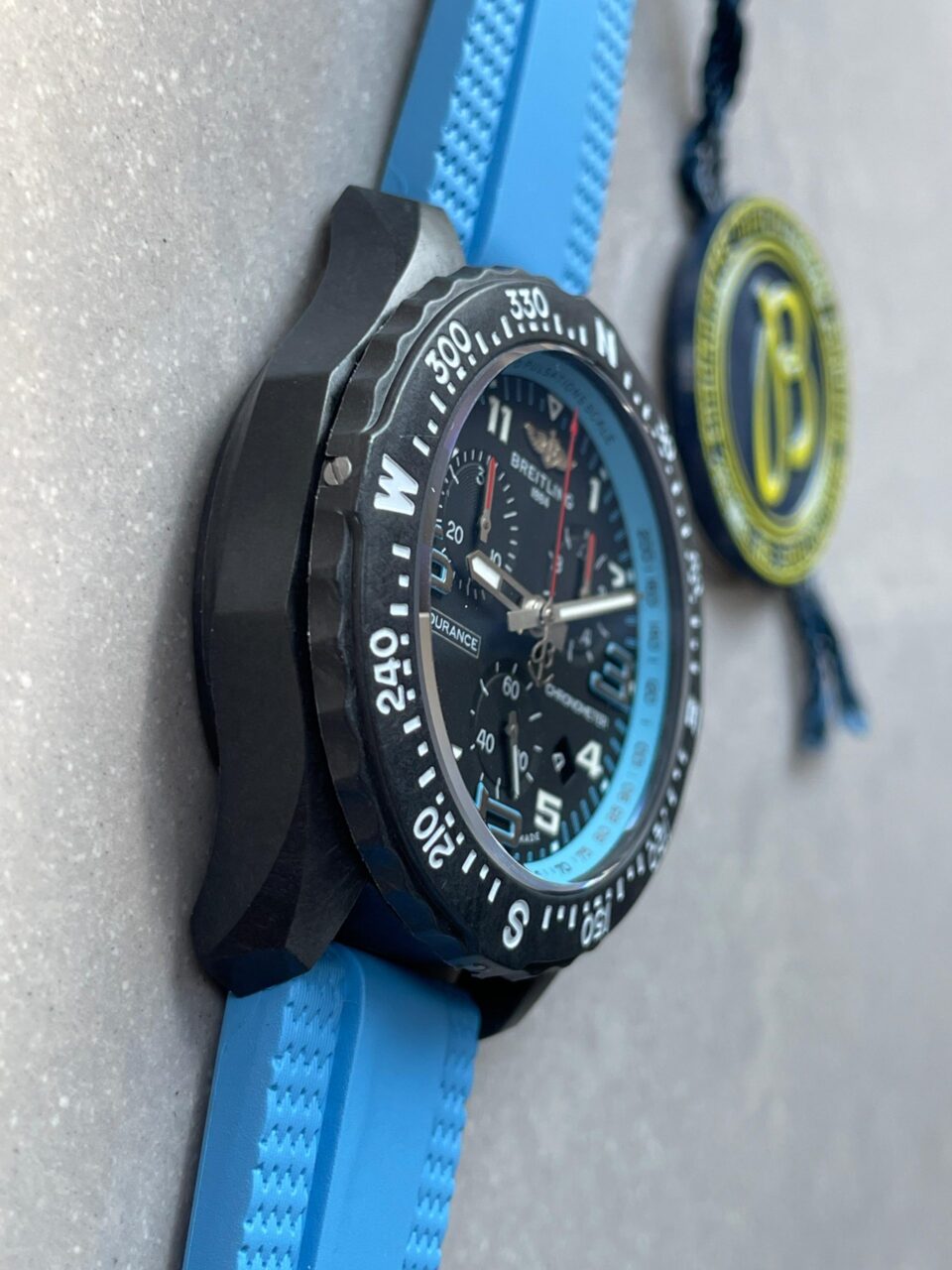 Endurance pro OGF 44mm Black dial Light Blue Rubber Strap quartz movement - Image 4