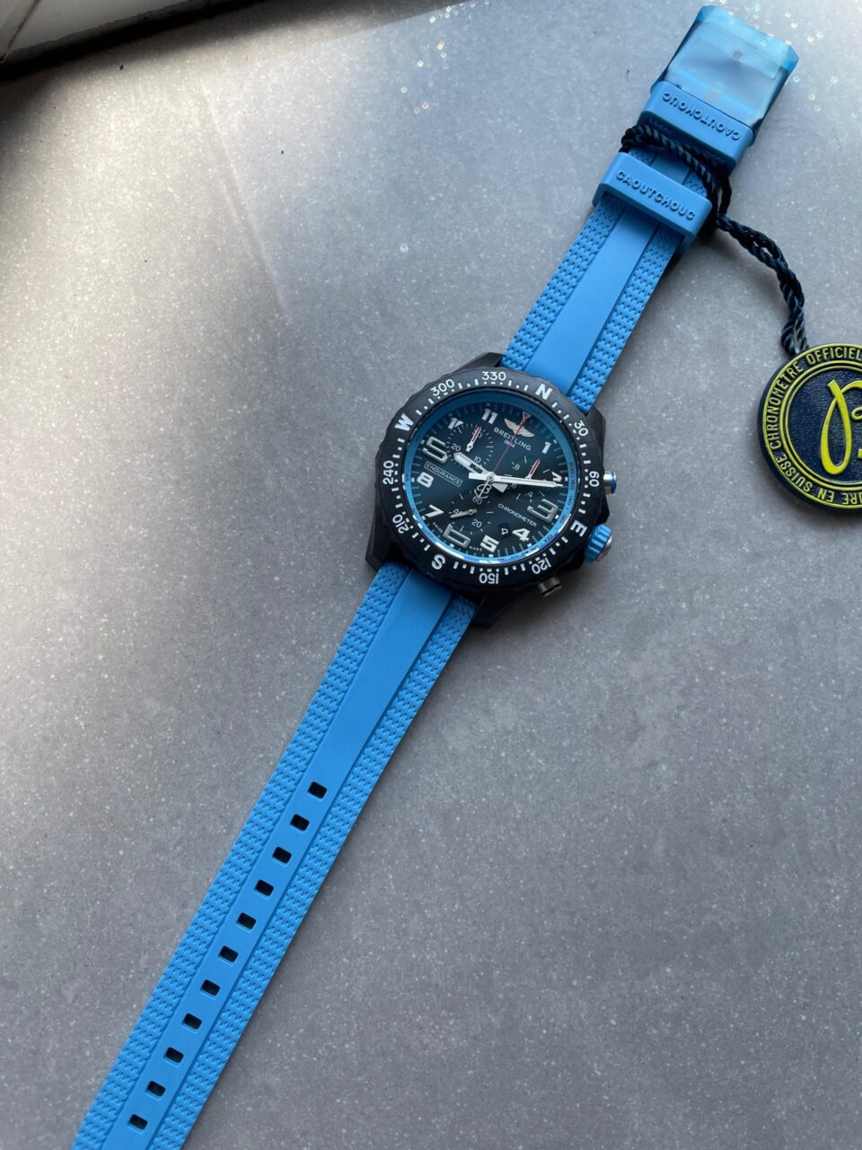 Endurance pro OGF 44mm Black dial Light Blue Rubber Strap quartz movement - Image 7