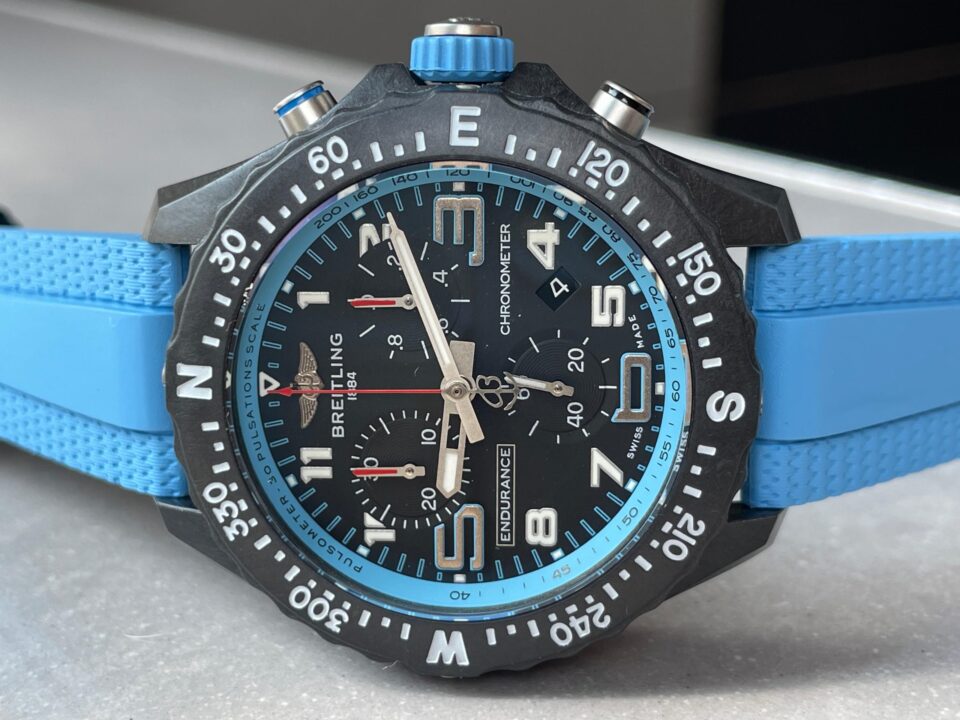 Endurance pro OGF 44mm Black dial Light Blue Rubber Strap quartz movement - Image 8