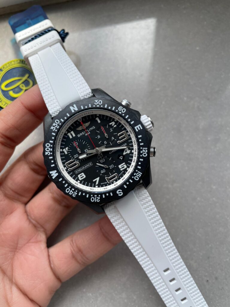 Endurance pro OGF 44mm Black dial White Rubber Strap quartz movement