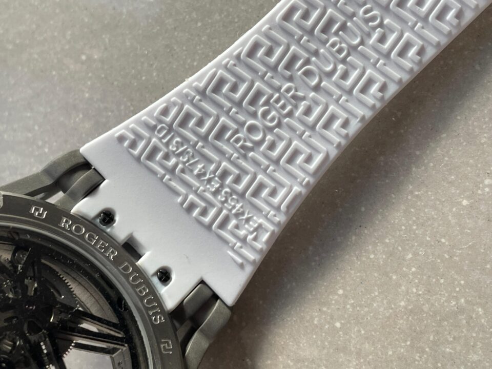 Excalibur Titanium Bezel BBR Best Edition Titanium Skeleton Dial on white rubber Strap A2136 Tourbillon V4 - Image 16