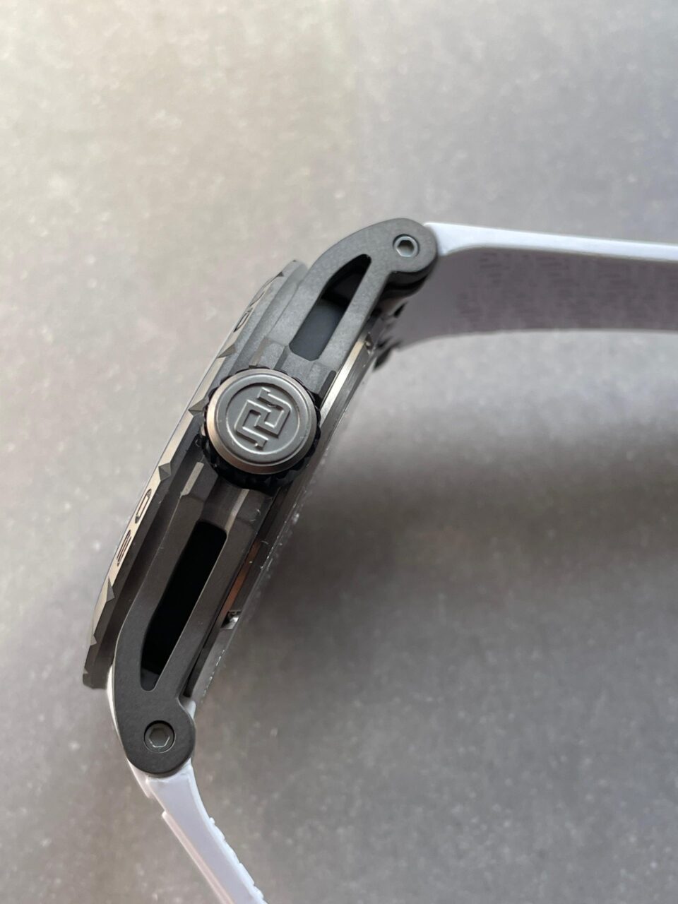 Excalibur Titanium Bezel BBR Best Edition Titanium Skeleton Dial on white rubber Strap A2136 Tourbillon V4 - Image 11