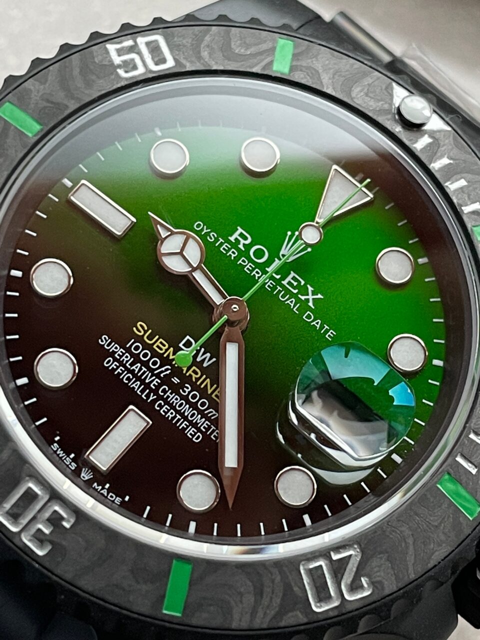 Submariner DIW "Parakeet" DLC VSF 1:1 Best Edition Black/Green Dial on DLC Bracelet VS3135 - Image 6