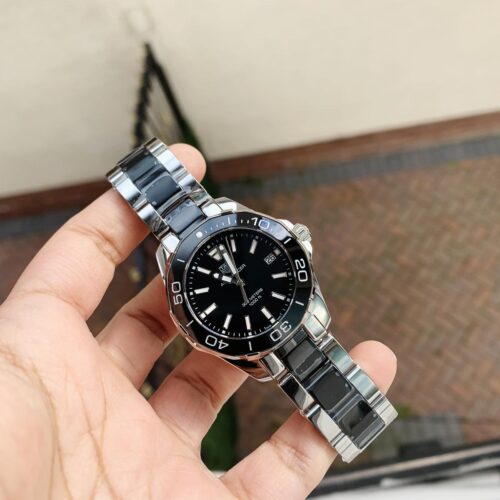 AQUA RACER LADIES SS BLACK FACE SWISS QUARTS 35mm