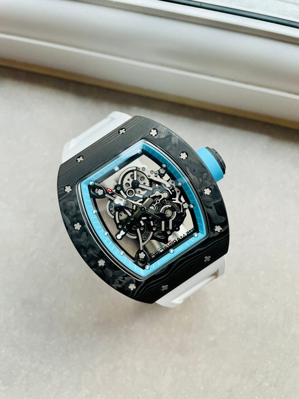 RM055 Real NTPT KVF 1:1 Best Edition Skeleton Dial on White Rubber Strap SEIKO Movement - Image 2