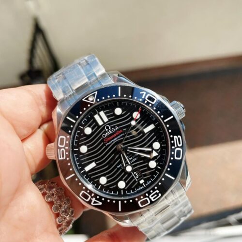 2018 Seamaster Diver 300M SS VSF 1:1 Best Edition Bezel BLACK Dial on SS Bracelet A2824 decorated to CAL.8800