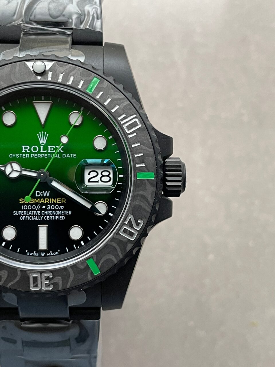 Submariner DIW "Parakeet" DLC VSF 1:1 Best Edition Black/Green Dial on DLC Bracelet VS3135 - Image 7