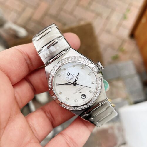 Constellation Co‑Axial Master 29 mm Silver dial White dial on Diamond bezel