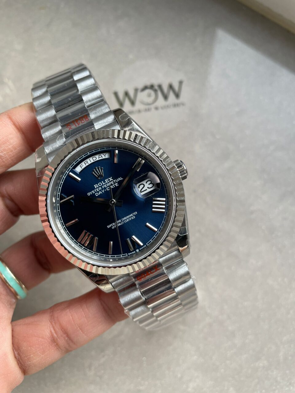 DayDate 40mm 228239 GMF 1:1 Gain Weight SS/tungsten Blue Dial Roman Markers on President Bracelet A3255 - Image 3