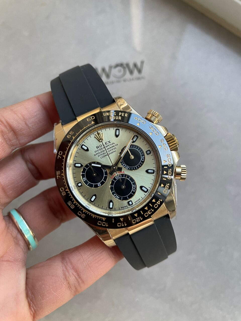 Daytona 116518 BTF 1:1 Best Edition YG/Black Dial on Oysterflex Rubber Strap SA4130 V2 - Image 3