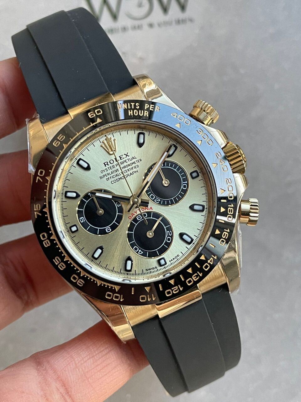 Daytona 116518 BTF 1:1 Best Edition YG/Black Dial on Oysterflex Rubber Strap SA4130 V2