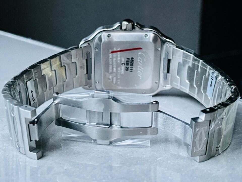 Santos de Cartier 40mm SS GF 1:1 Best Edition Gray Dial Black Bezel on SS Bracelet MIYOTA 9015 - Image 11