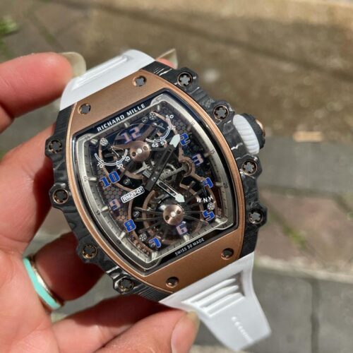 RM21-01 RG Tourbillon RMF Best Edition Skeleton Dial on White Rubber Strap