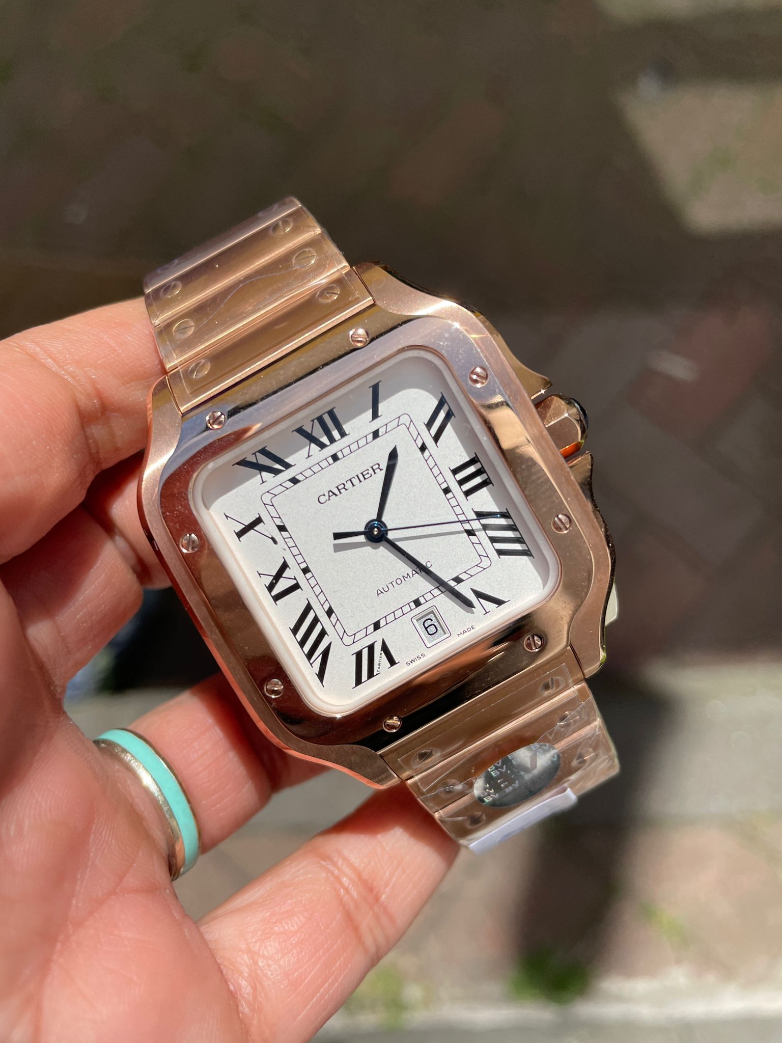 Santos 40mm RG BVF 1:1 Best Edition White Dial on RG Bracelet MIYOTA 9015