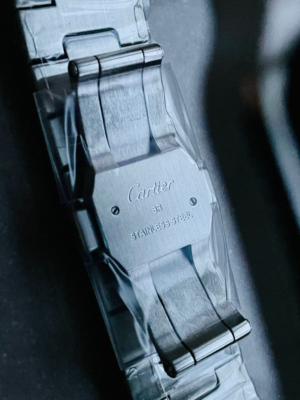 Santos de Cartier 40mm SS GF 1:1 Best Edition Gray Dial Black Bezel on SS Bracelet MIYOTA 9015 - Image 10