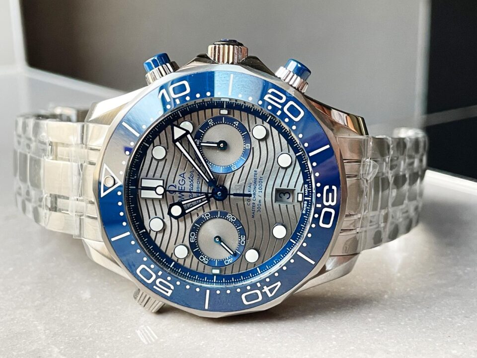 Seamaster 300M Chrono SS OMF 1:1 Best Edition Grey Dial on SS Bracelet A9900 - Image 5
