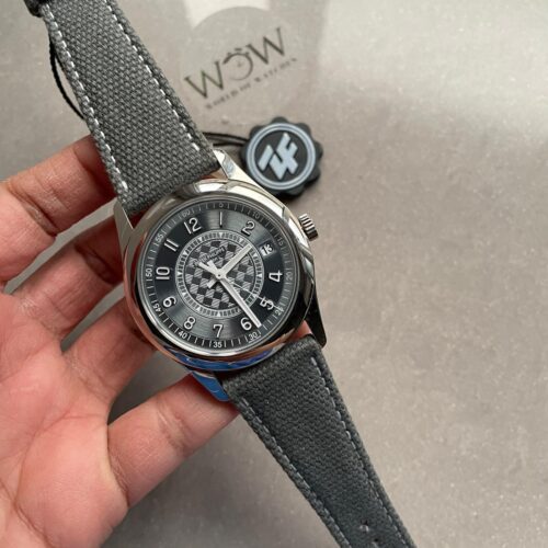 Calatrava 6007A-001 SS ZF 1:1 Best Edition Grey Dial on Grey Leather Strap A324CS