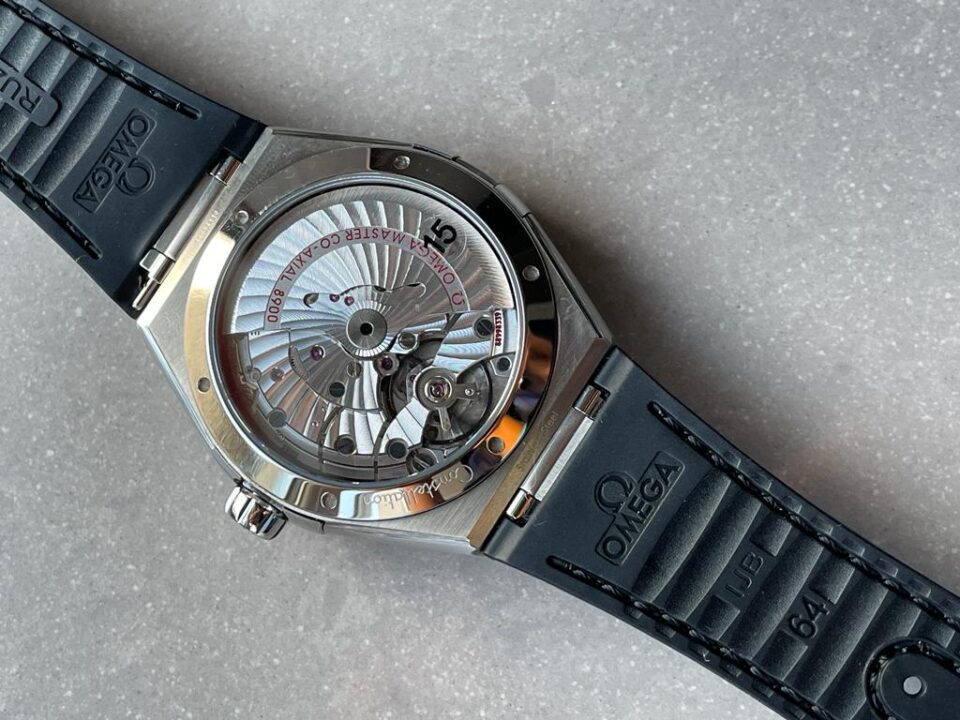 Constellation Black Ceramic SS SBF 1:1 Best Edition White Textured Dial on Black Gummy Strap A8900 - Image 12