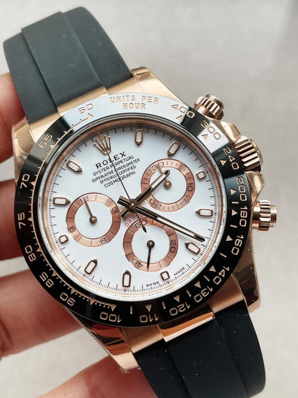 Daytona 116515 RG BTF 1:1 Best Edition White Dial on Oysterflex Rubber Strap SA4130 - Image 7