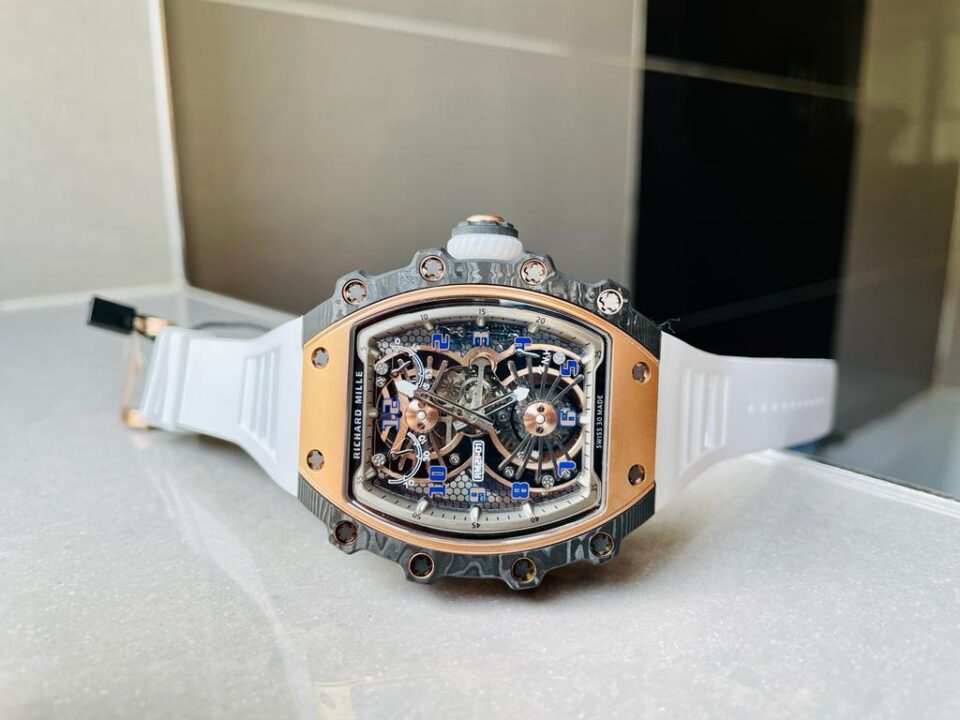RM21-01 RG Tourbillon RMF Best Edition Skeleton Dial on White Rubber Strap - Image 3