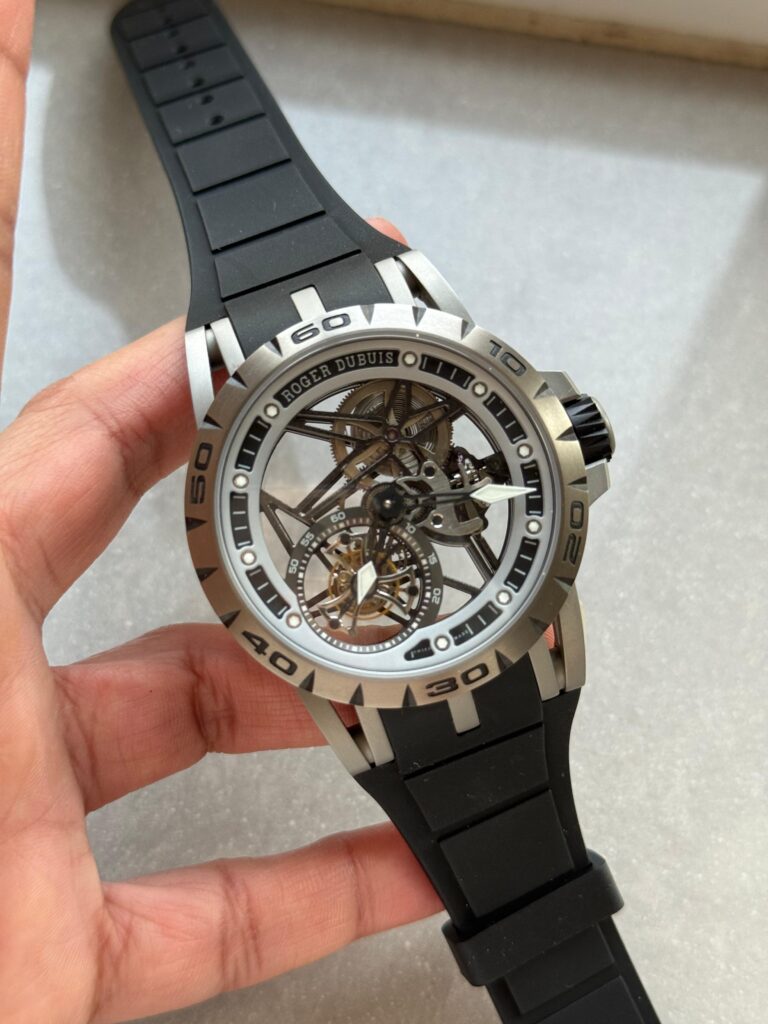 Excalibur Titanium Bezel BBR Best Edition Titanium Skeleton Dial on Black rubber Strap A2136 Tourbillon V4