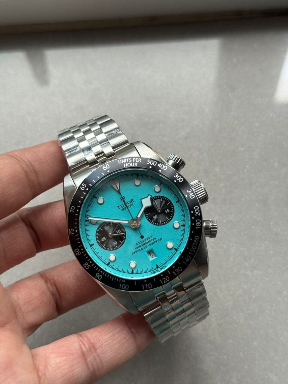 Black Bay Chrono M79360N SS ZF 1:1 Best Edition Tiffany Blue Dial On SS Bracelet DD7750