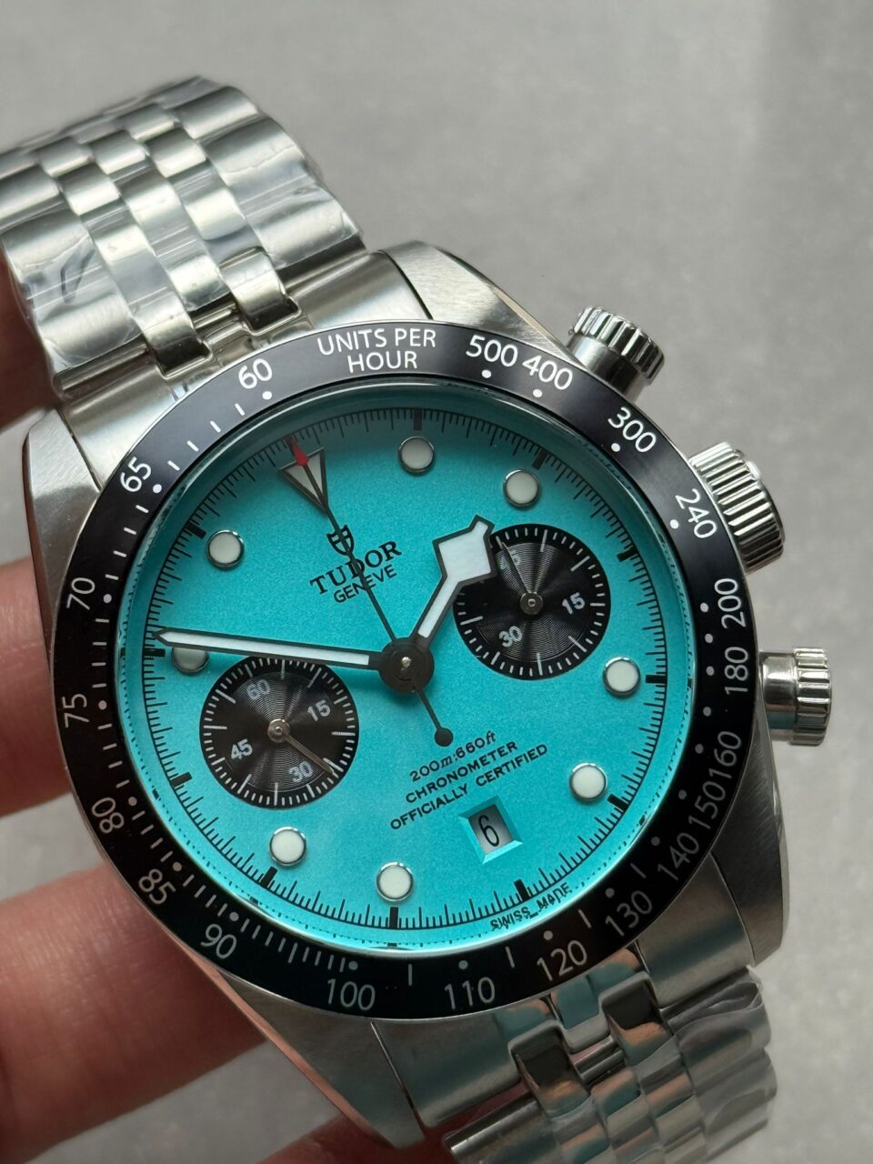 Black Bay Chrono M79360N SS ZF 1:1 Best Edition Tiffany Blue Dial On SS Bracelet DD7750 - Image 5