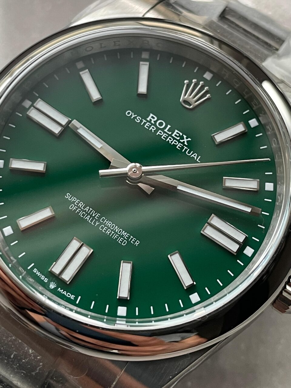 Oyster Perpetual 124300 41mm 904L Clean 1:1 Best Edition Green Dial On SS Bracelet VR3230 - Image 8