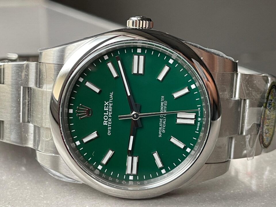 Oyster Perpetual 124300 41mm 904L Clean 1:1 Best Edition Green Dial On SS Bracelet VR3230 - Image 4
