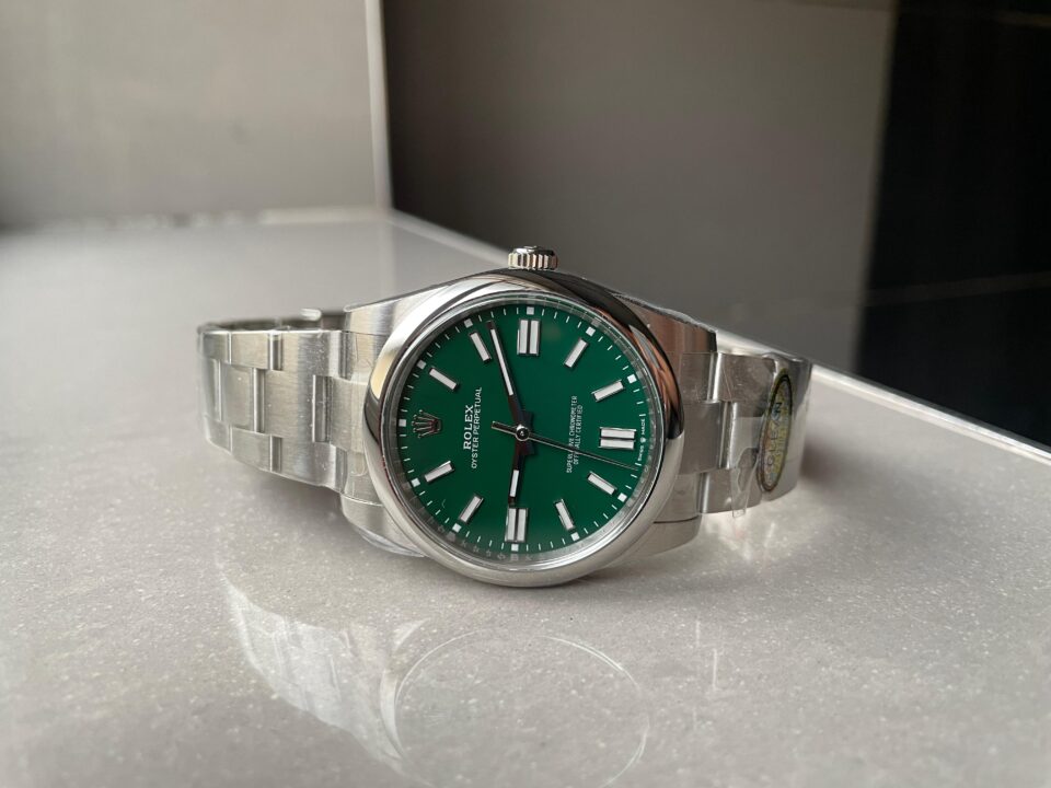 Oyster Perpetual 124300 41mm 904L Clean 1:1 Best Edition Green Dial On SS Bracelet VR3230 - Image 7