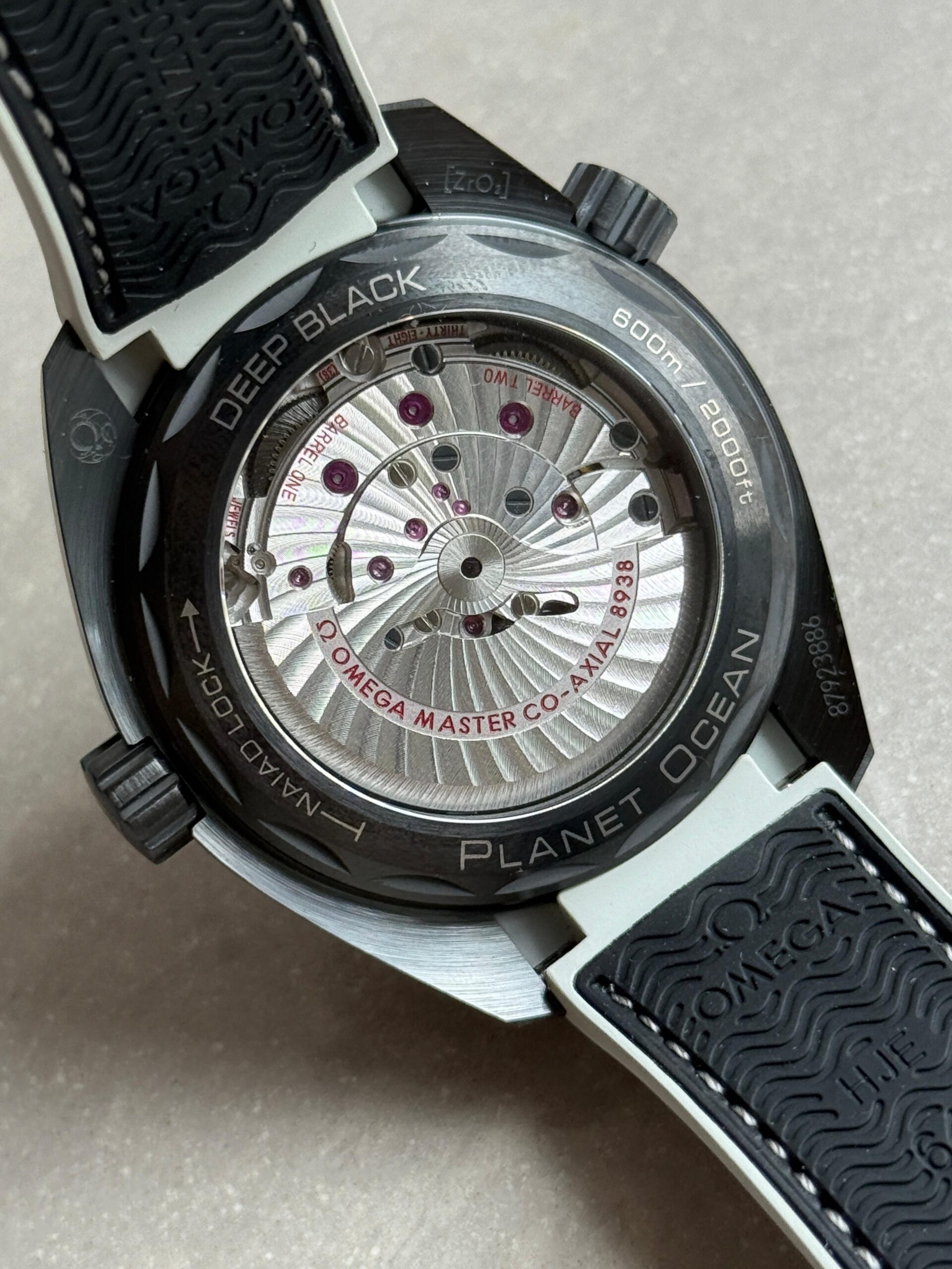 Planet Ocean 45.5mm GMT Worldtimer Real Ceramic VSF 1:1 Best Edition Black Dial On Black Rubber Strap Super Clone 8938 - Image 13