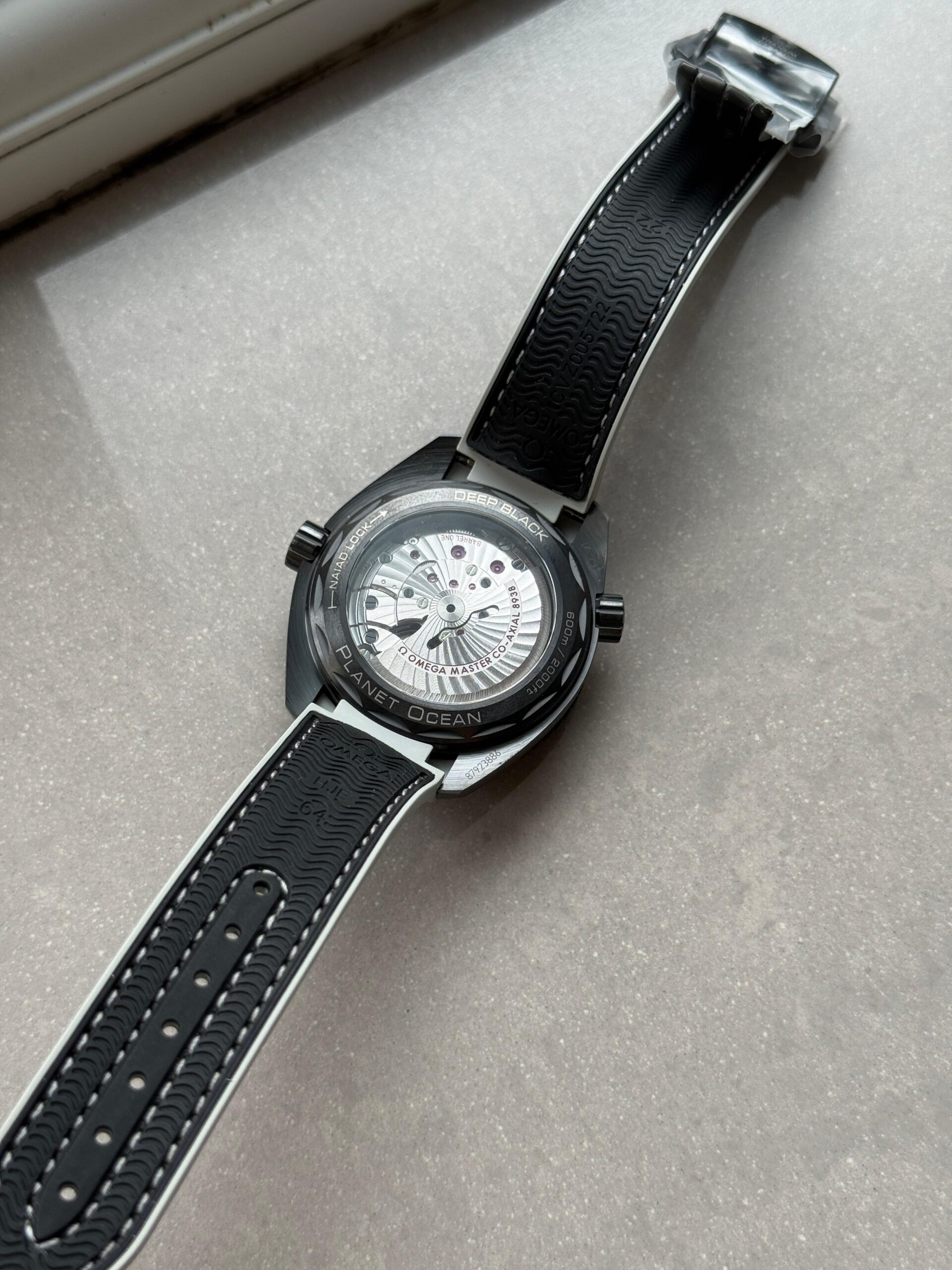 Planet Ocean 45.5mm GMT Worldtimer Real Ceramic VSF 1:1 Best Edition Black Dial On Black Rubber Strap Super Clone 8938 - Image 11