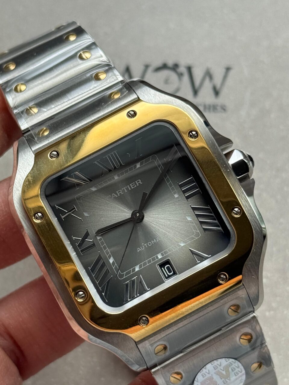 Santos de Cartier 40mm SS/YG BVF 1:1 Best Edition Gray Dial on SS/YG SmartLinks Bracelet MIYOTA 9019 - Image 2
