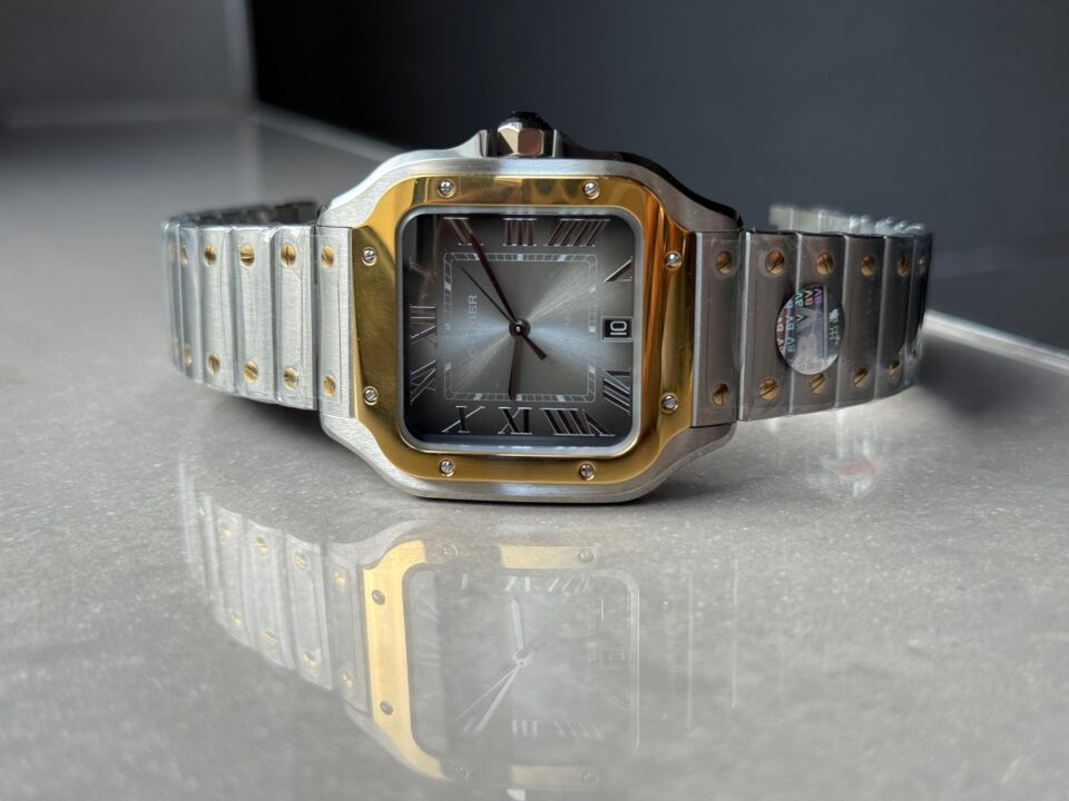 Santos de Cartier 40mm SS/YG BVF 1:1 Best Edition Gray Dial on SS/YG SmartLinks Bracelet MIYOTA 9019 - Image 7