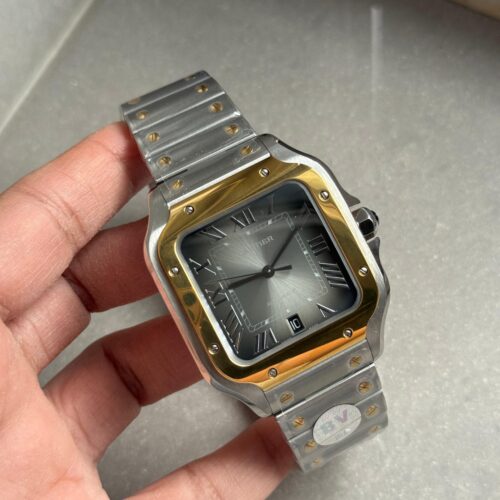 Santos de Cartier 40mm SS/YG BVF 1:1 Best Edition Gray Dial on SS/YG SmartLinks Bracelet MIYOTA 9019