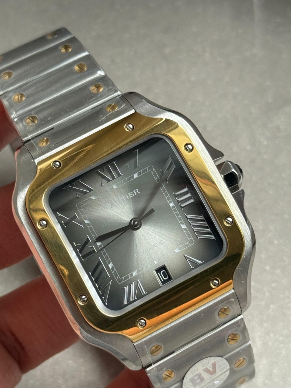 Santos de Cartier 40mm SS/YG BVF 1:1 Best Edition Gray Dial on SS/YG SmartLinks Bracelet MIYOTA 9019 - Image 5