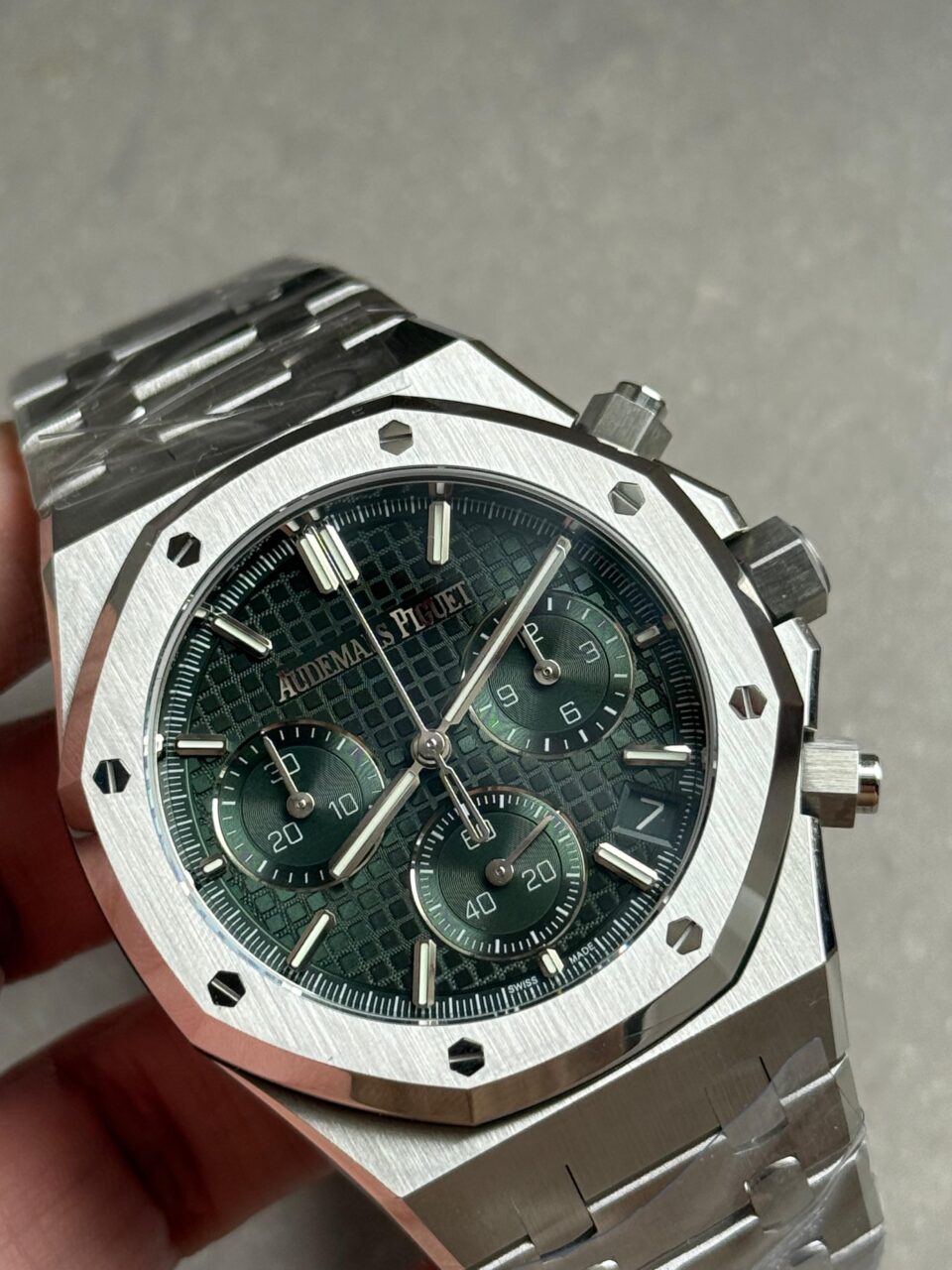 Royal Oak Chrono 26240 SS DDF 1:1 Best Edition Green Dial on SS Bracelet DD4401 - Image 8