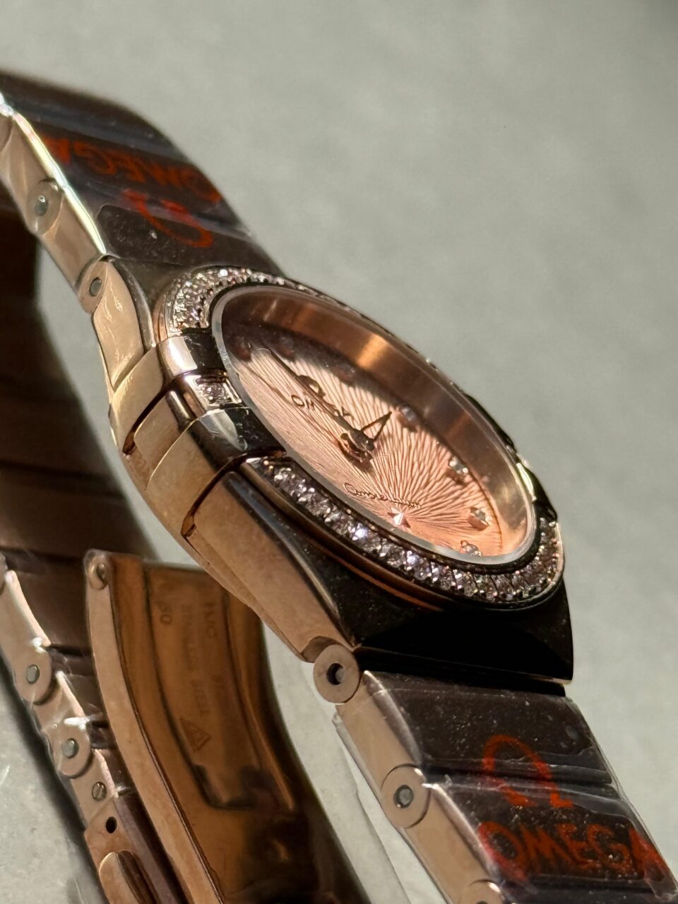 Constellation Ladies 28mm RG Patterned Dial Diamonds Markers on RG/SS Bracelet ETA Quartz - Image 7
