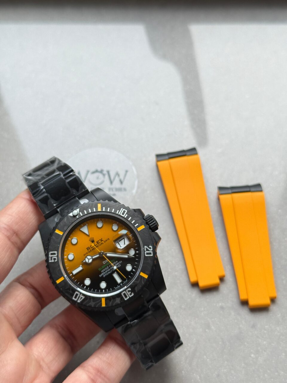Submariner DIW DLC VSF 1:1 Best Edition Black/Orange Dial on DLC Bracelet VS3135 - Image 2