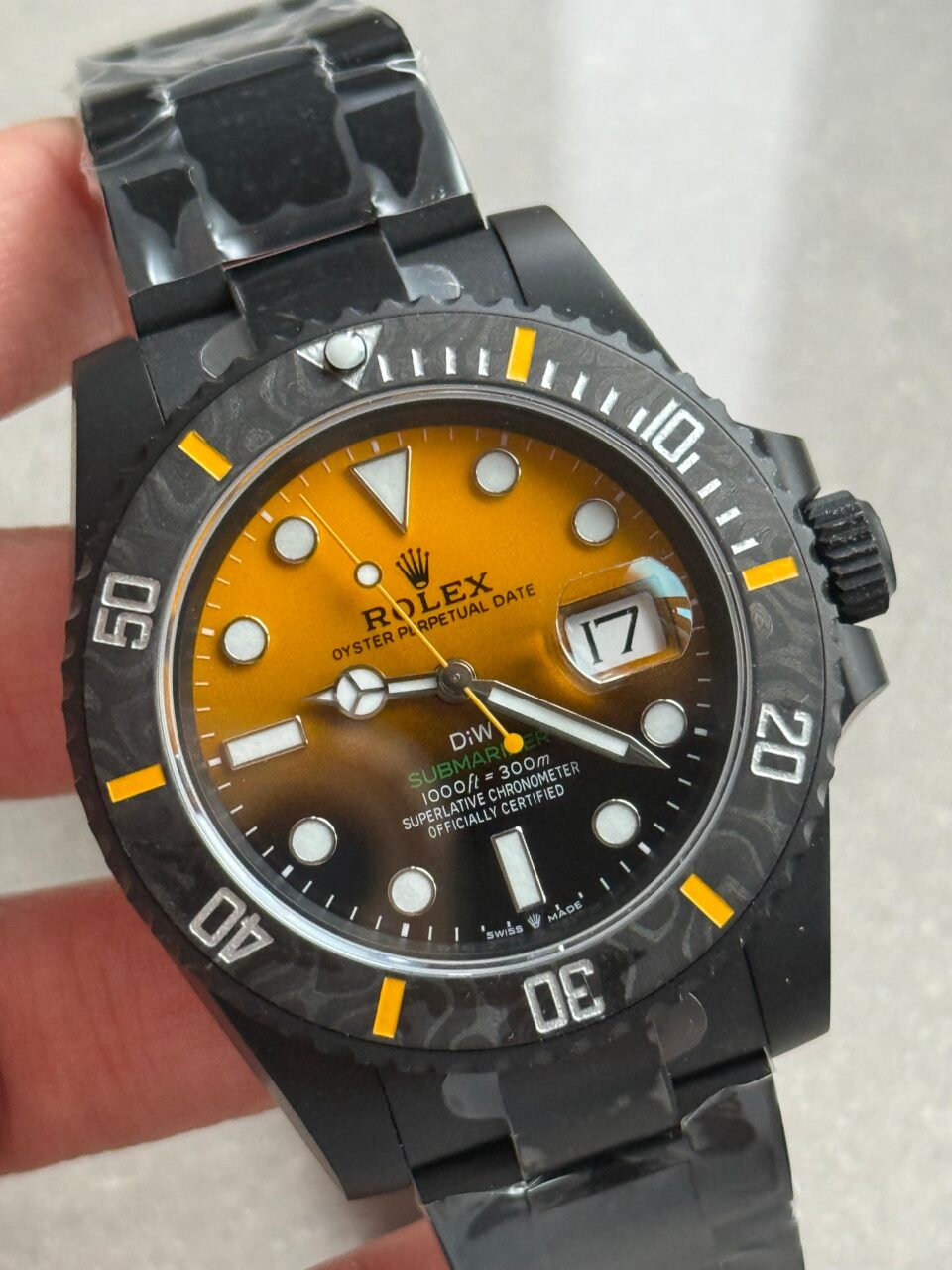 Submariner DIW DLC VSF 1:1 Best Edition Black/Orange Dial on DLC Bracelet VS3135 - Image 5