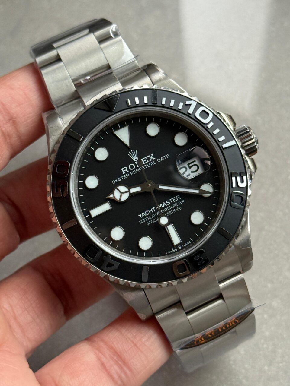 Yacht-Master 226627 Titanium QF 1:1 Best Edition Black Dial on Titanium Bracelet VR3235 - Image 2
