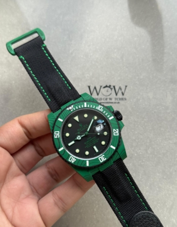 Submariner DIW Green Carbon VSF 1:1 Best Edition Black Dial on Black Nylon Strap VS3135
